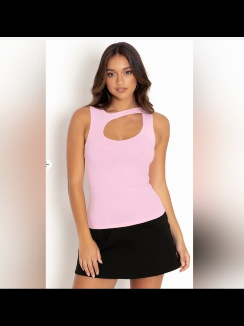 Blackmilk Pink Asymmetric Cutout Tank Top